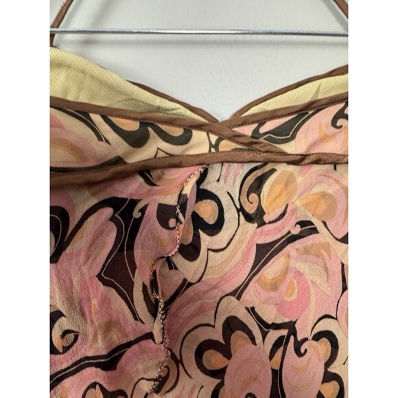Vintage Y2K Rare Find Bebe Women Medium Silk Babydoll Cami Pink Mocha Boho Fairy - Picture 4 of 14